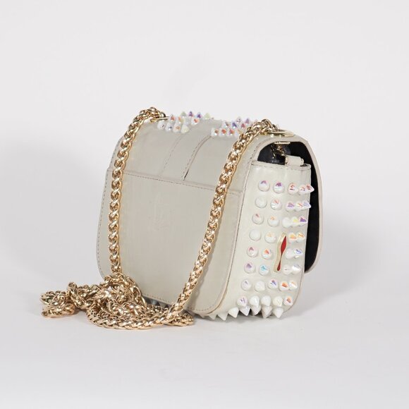 Christian Louboutin Studded Bow Neutral Leather Mini Crossbody Bag - Picture 6 of 12